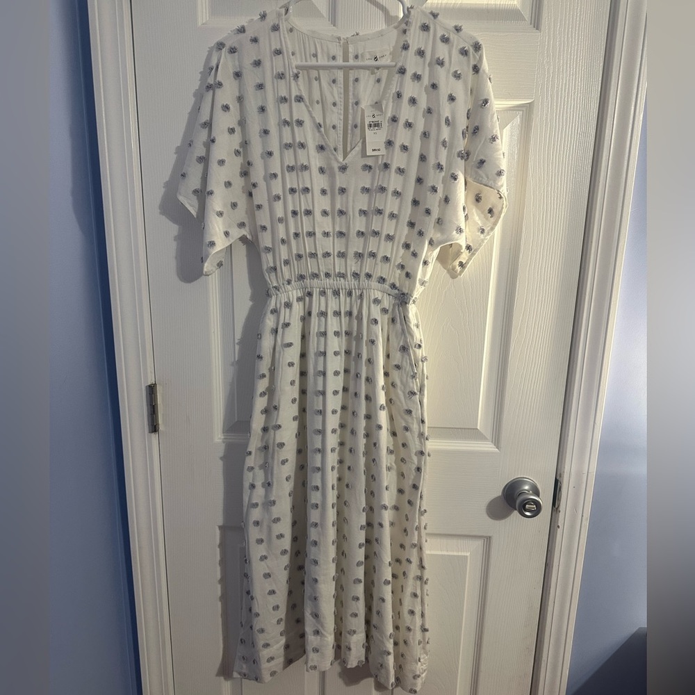 NWT Lou & Grey white and blue midi dress
